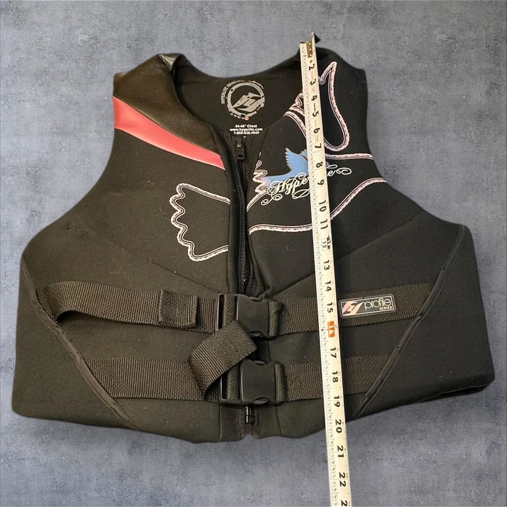 Hyperlite Wakeboard Life Vest Black‎ Pink Blue Bird Logo Adult XL 44 48 Chest - Picture 5 of 10